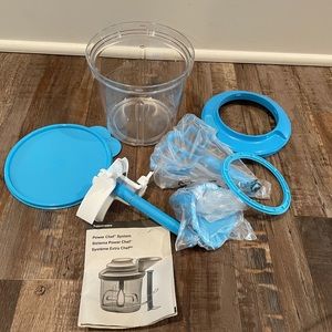 NEW Tupperware Power Chef system, manual pull string food processor/chop/mix